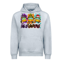 Heather Grey Happy Hallothanksmas school bus Urban Hoodie - NancyCooperArtShop