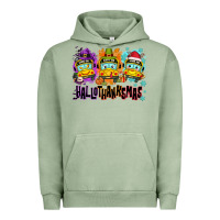 Pigment Oil Green Happy Hallothanksmas school bus Urban Hoodie - NancyCooperArtShop