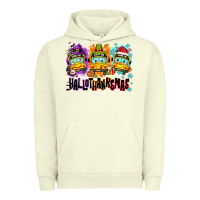 Pigment Pistachio Happy Hallothanksmas school bus Urban Hoodie - NancyCooperArtShop