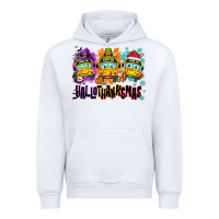 White Happy Hallothanksmas school bus Urban Hoodie - NancyCooperArtShop