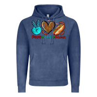 Vintage Denim peace love hotdogs Vintage Hoodie - AdoDesignShop
