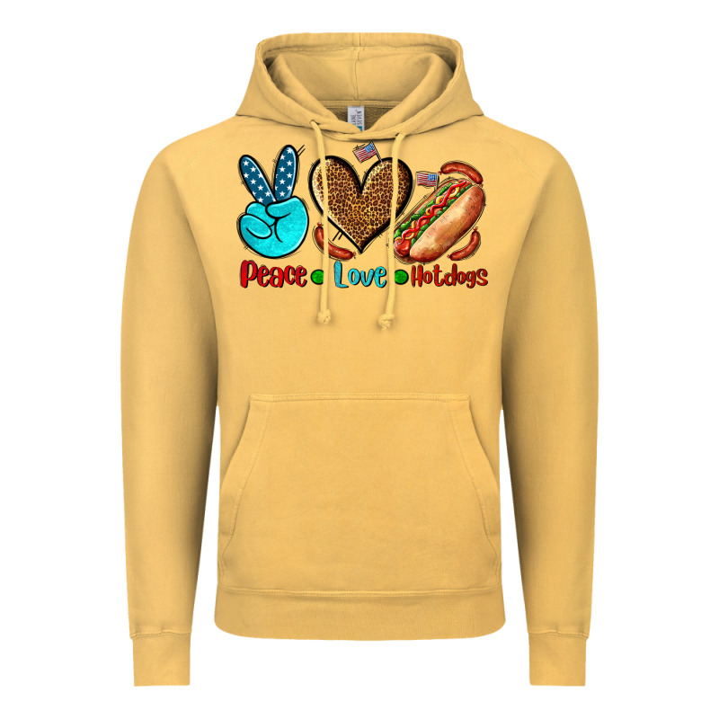 Peace Love Hotdogs Vintage Hoodie by AdoDesignShop | Teevron