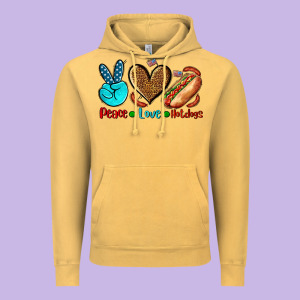 Peace Love Hotdogs Vintage Hoodie Designed By Adodesignshop