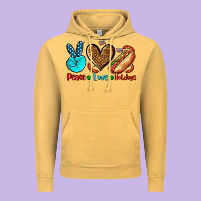 Peace Love Hotdogs Vintage Hoodie Designed By Adodesignshop