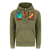 Vintage Olive peace love hotdogs Vintage Hoodie - AdoDesignShop