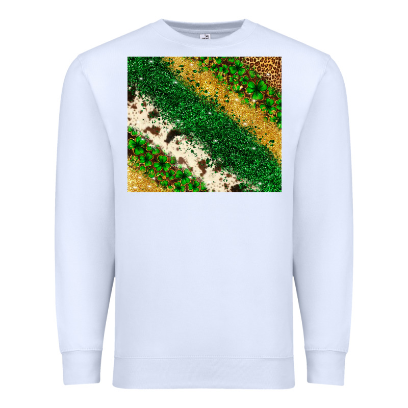 St. Patrick's Day Leopard Cowhide Glitter Tumbler Premium Sweatshirt by Neo Western | Teevron