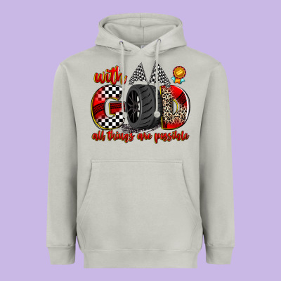 With God All Things Are Possible Heavyweight Hoodie Designed By Zillion Design Studio