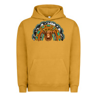 Pigment Peanut Butter turquoise cowhide sunflower headband highland cow Urban Hoodie - Jasminsmagicworld