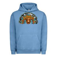 Pigment Pebble Blue turquoise cowhide sunflower headband highland cow Urban Hoodie - Jasminsmagicworld