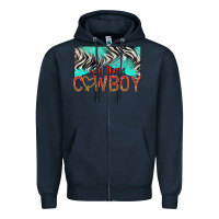 Navy hey there cowboy Zipper Hoodie - texasbilliewilder
