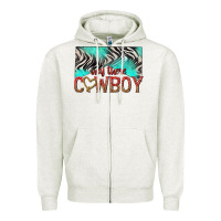 Oatmeal Heather hey there cowboy Zipper Hoodie - texasbilliewilder