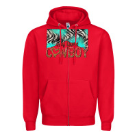 Red hey there cowboy Zipper Hoodie - texasbilliewilder