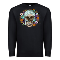 Black Halloween Skeleton Premium Sweatshirt - CowhideDigitalArt