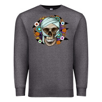 Charcoal Heather Halloween Skeleton Premium Sweatshirt - CowhideDigitalArt