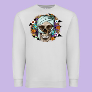 Halloween Skeleton Premium Sweatshirt Designed By Cowhidedigitalart