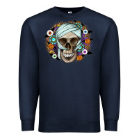 Navy Halloween Skeleton Premium Sweatshirt - CowhideDigitalArt