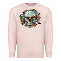 Pale Pink Halloween Skeleton Premium Sweatshirt - CowhideDigitalArt