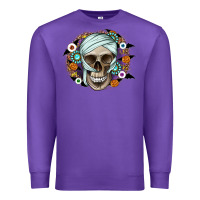 Purple Halloween Skeleton Premium Sweatshirt - CowhideDigitalArt
