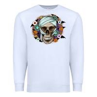 White Halloween Skeleton Premium Sweatshirt - CowhideDigitalArt