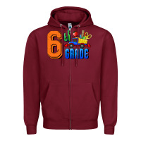 Burgundy Sixth Grade Zipper Hoodie - RanaPortraitStore