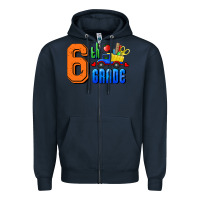 Navy Sixth Grade Zipper Hoodie - RanaPortraitStore