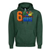 Sports Green Sixth Grade Zipper Hoodie - RanaPortraitStore