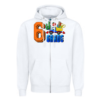White Sixth Grade Zipper Hoodie - RanaPortraitStore