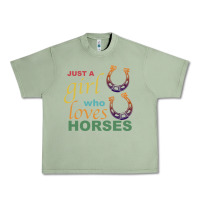 Oil Green Just a Girl Who Loves Horses Urban Heavy Tee - Bettercallsaul
