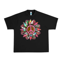Black sunflower and tie dye with peace sign Urban Heavy Tee - Artiststas