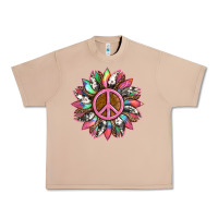 Burro sunflower and tie dye with peace sign Urban Heavy Tee - Artiststas