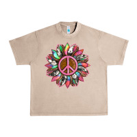 French Oak sunflower and tie dye with peace sign Urban Heavy Tee - Artiststas