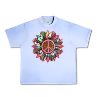 Grape Ice sunflower and tie dye with peace sign Urban Heavy Tee - Artiststas