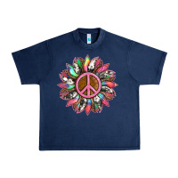 Navy sunflower and tie dye with peace sign Urban Heavy Tee - Artiststas