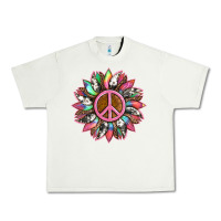 Pistachio sunflower and tie dye with peace sign Urban Heavy Tee - Artiststas