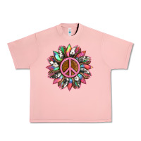 Salmon sunflower and tie dye with peace sign Urban Heavy Tee - Artiststas