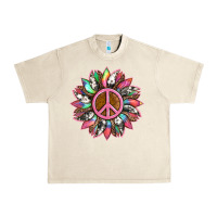 Sandshell sunflower and tie dye with peace sign Urban Heavy Tee - Artiststas