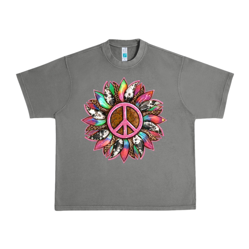 Sunflower And Tie Dye With Peace Sign Urban Heavy Tee by Artiststas | Teevron