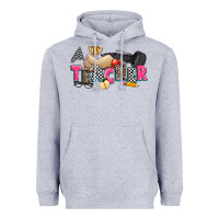 Heather Grey race teacher Heavyweight Hoodie - Zillion Design Studio