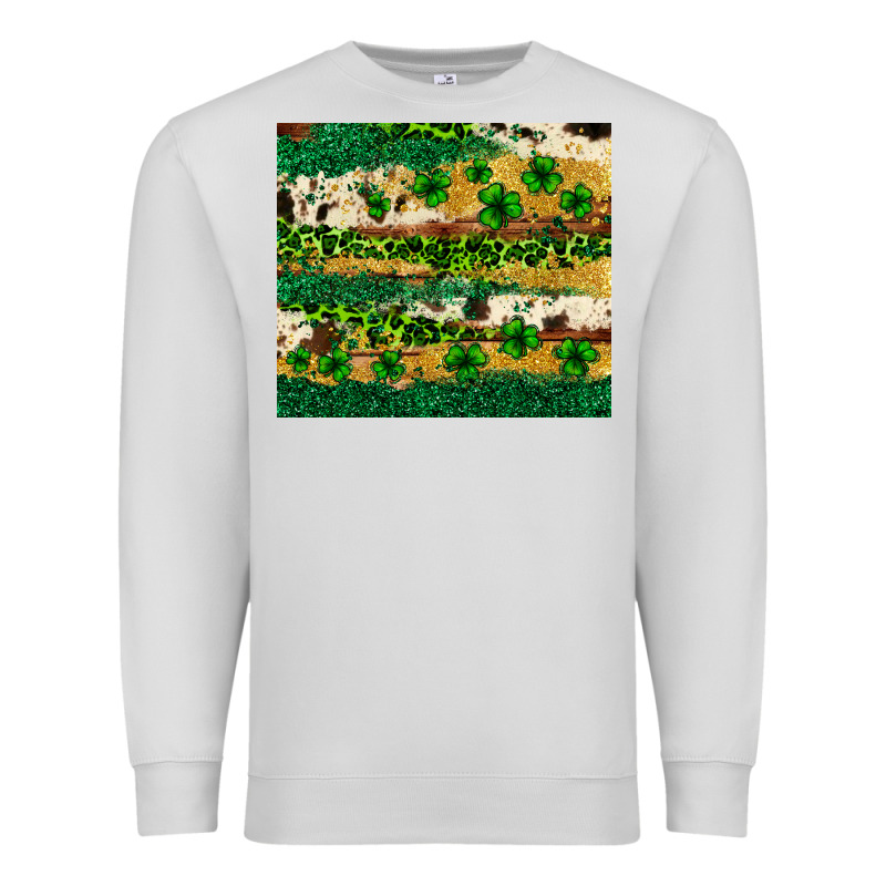 St. Patrick's Day Leopard Cowhide Shamrock Tumbler Premium Sweatshirt by Neo Western | Teevron