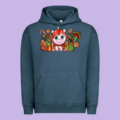 Joy Unicorn Christmas Urban Hoodie Designed By Nancycooperartshop
