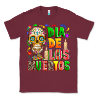 Burgundy Dia de los muertos Classic Tee - RanaPortraitStore