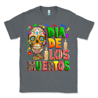 Charcoal Heather Dia de los muertos Classic Tee - RanaPortraitStore