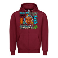 Burgundy highland cattle Zipper Hoodie - texasbilliewilder