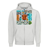Dove Grey highland cattle Zipper Hoodie - texasbilliewilder