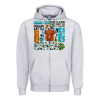 Heather Grey highland cattle Zipper Hoodie - texasbilliewilder