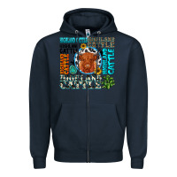 Navy highland cattle Zipper Hoodie - texasbilliewilder