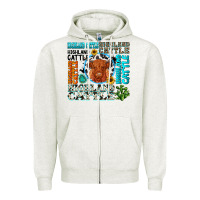 Oatmeal Heather highland cattle Zipper Hoodie - texasbilliewilder