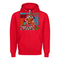 Red highland cattle Zipper Hoodie - texasbilliewilder