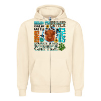 Sandshell highland cattle Zipper Hoodie - texasbilliewilder