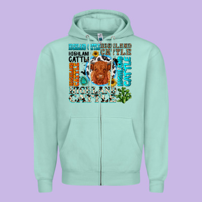 Zipper Hoodie highland cattle